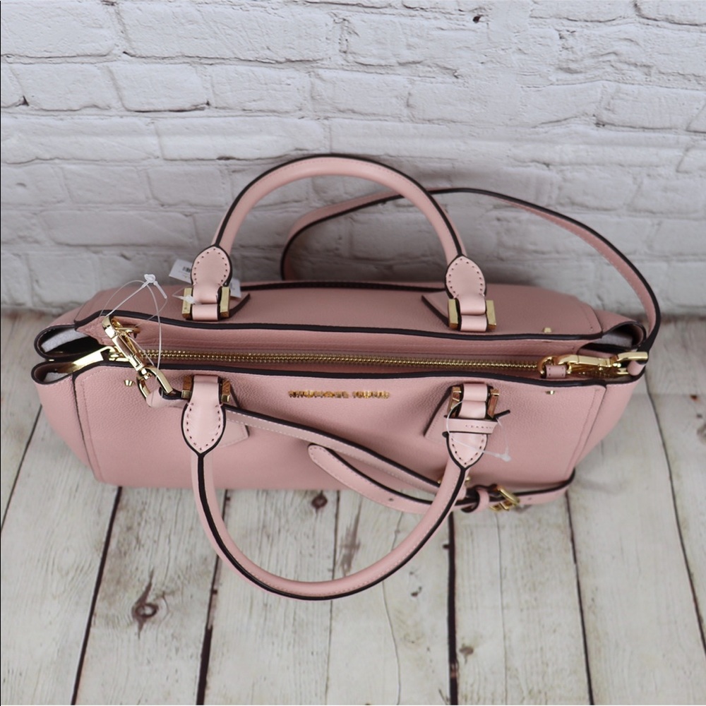 Michael Kors Hayes Large Leather Satchel Bag Pink - Picture 3 of 8